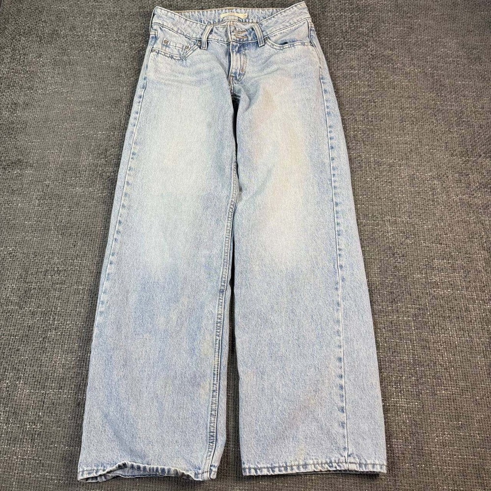 Levi's Superlow Wide Leg Jeans Womens 26 Light Wash Blue Y2K Baggy Denim